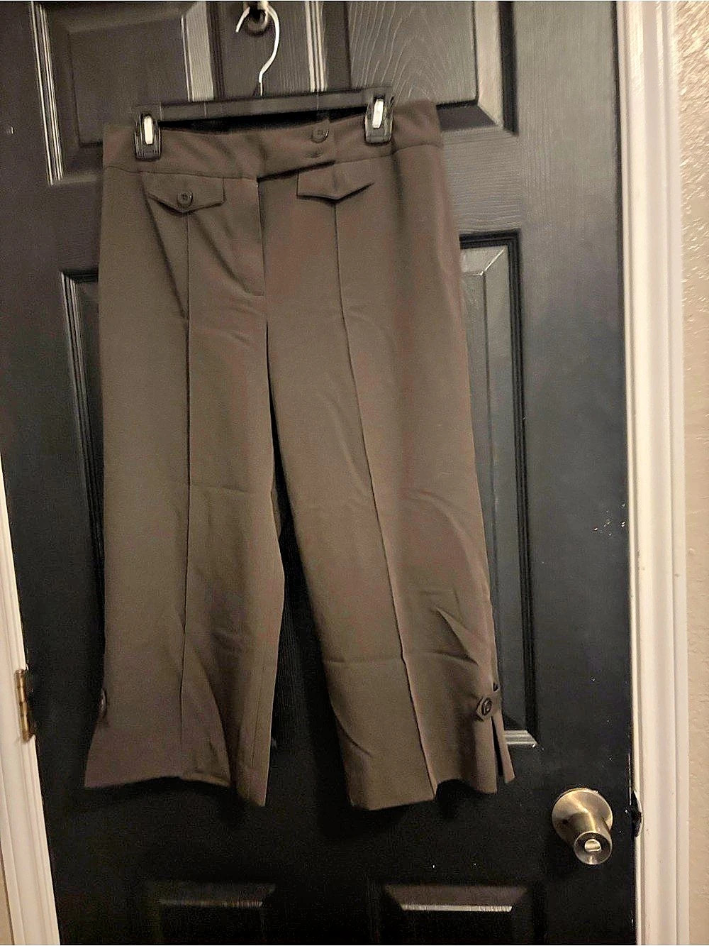 Larry Levine Women's Cropped Pants Brown Size 8 Like New